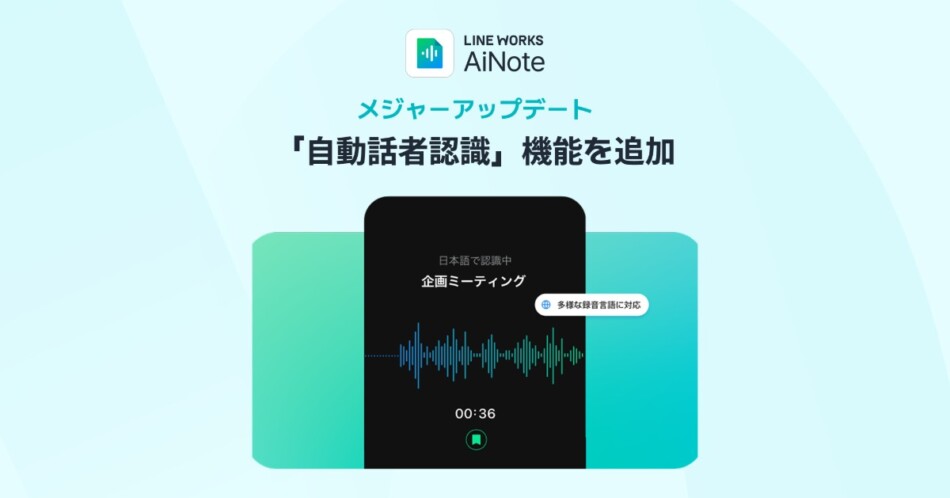 『LINE WORKS AiNote』に新機能追加
