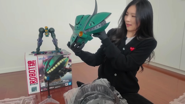 ビグザムのプラモデルに興奮するしおん