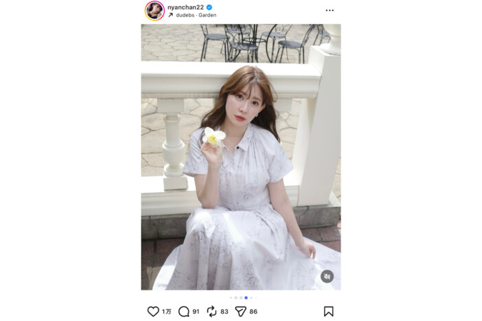 小嶋陽菜、春の新作ドレス姿を披露 優雅な佇まいに「女神様みたいに綺麗」「世界一可愛い」