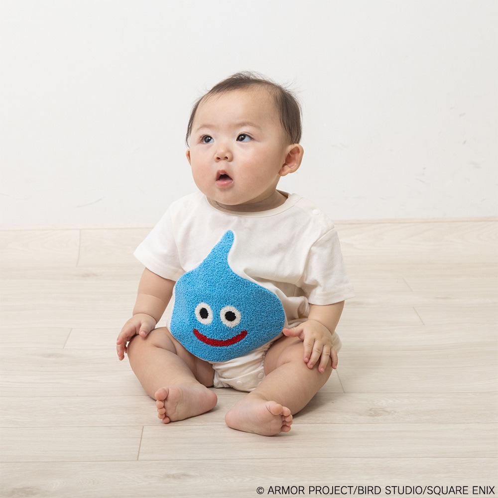 ドラクエベビー＆キッズ　サガラ刺繍半袖ボディスーツ　スライム