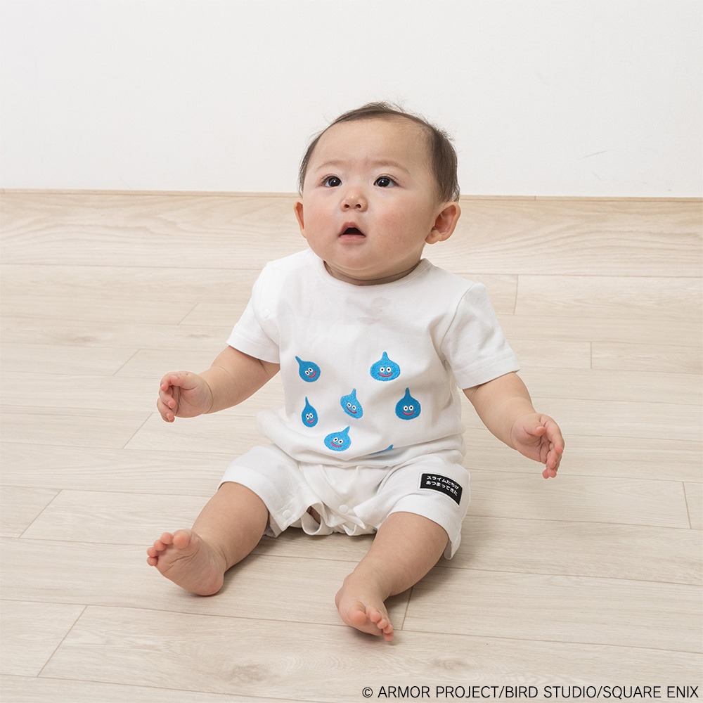 刺繍半袖ロンパース　スライム