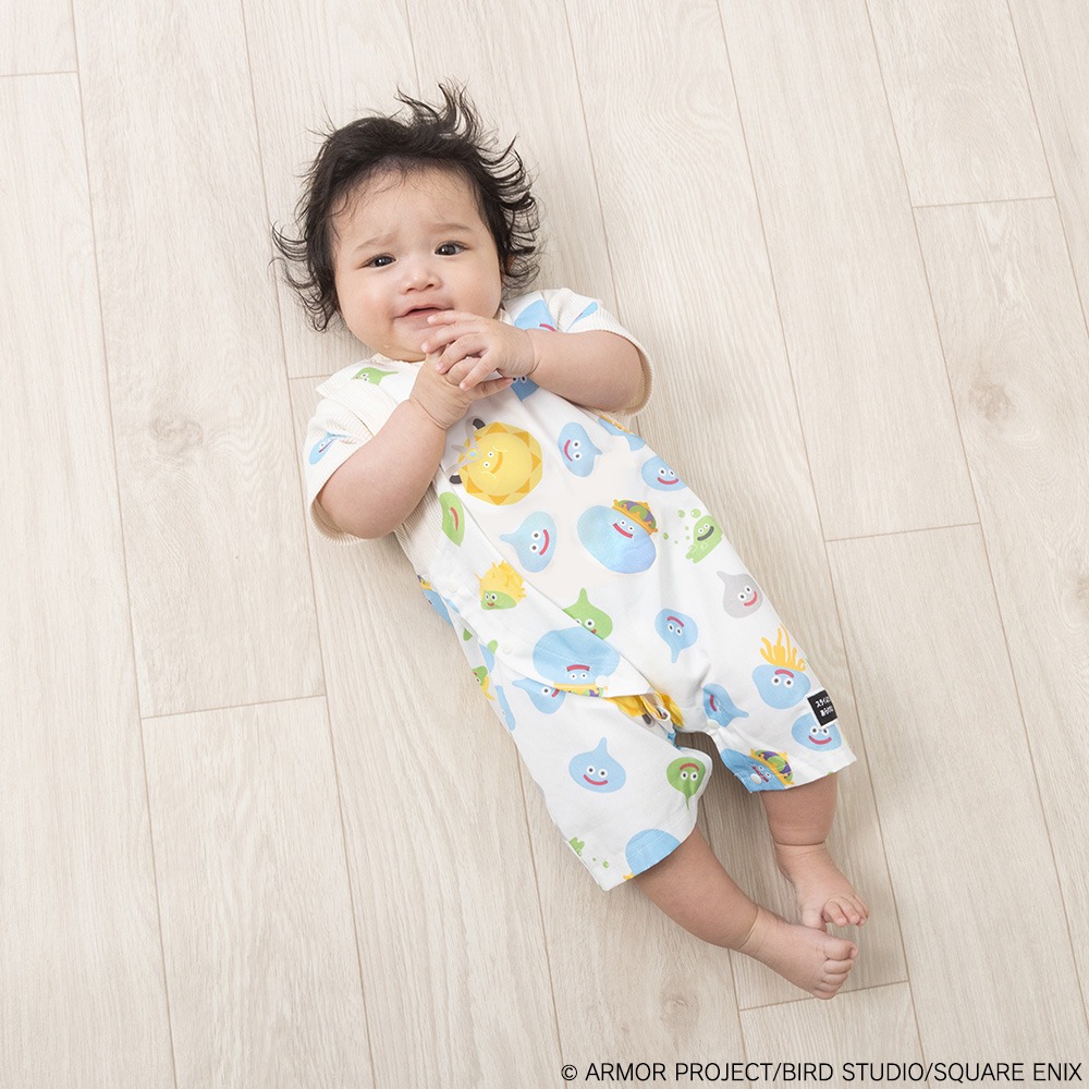 サロペット風半袖ロンパース　スライムたち