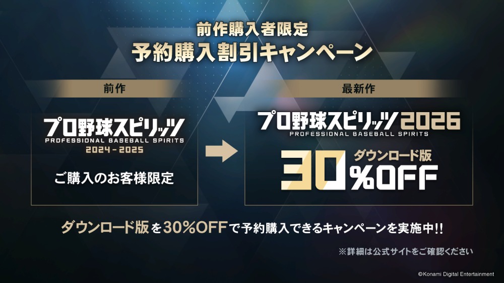 『プロ野球スピリッツ2026』　前作購入特典