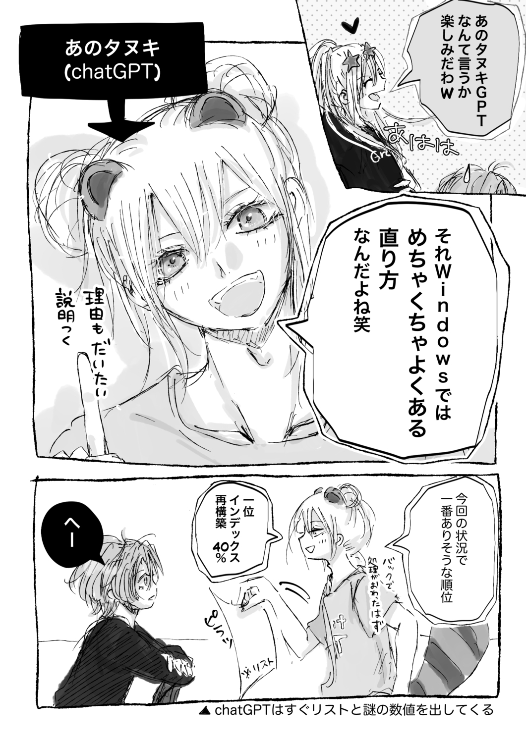 【漫画】GrokはチャラくてChatGPTは真面目の画像