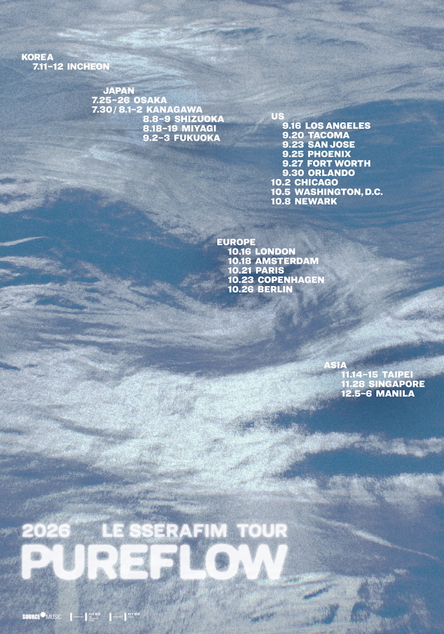 『2026 LE SSERAFIM TOUR 'PUREFLOW' IN JAPAN』告知画像