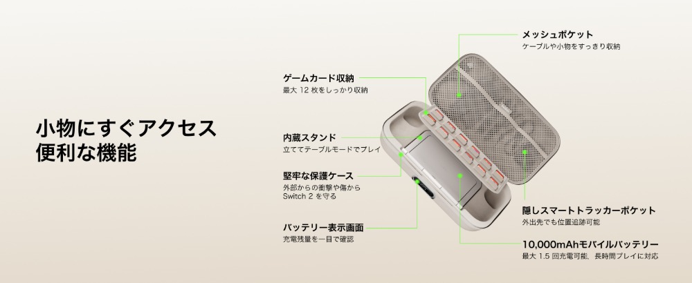 Belkin Gaming Switch 2 モバイルバッテリー付充電ケース Pro　中身