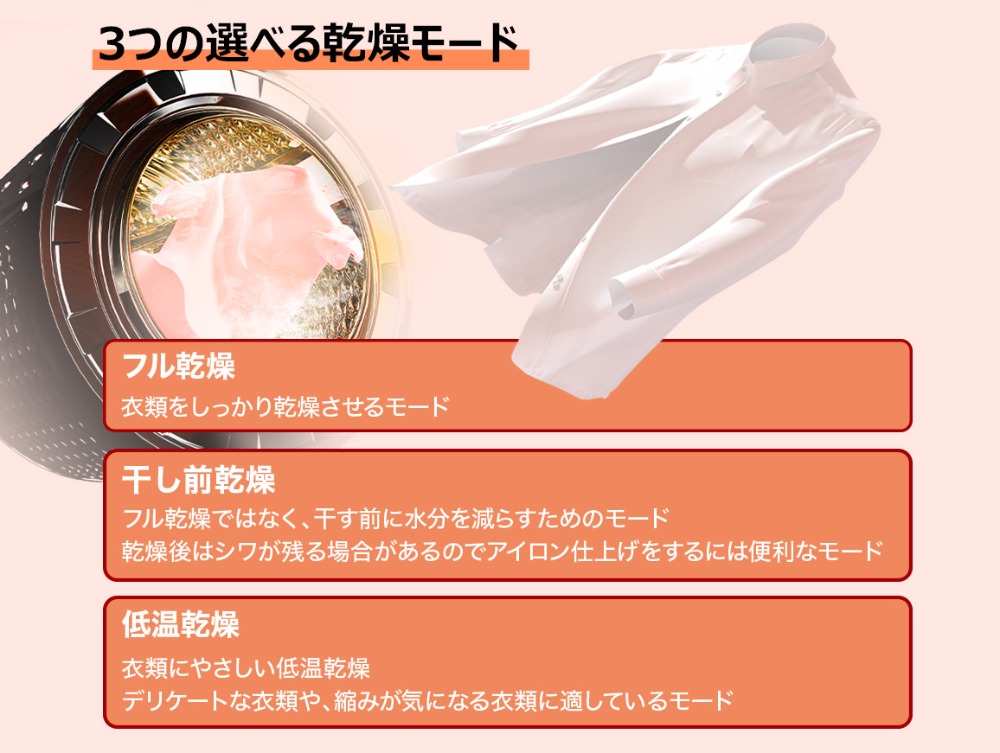 3つの乾燥モード