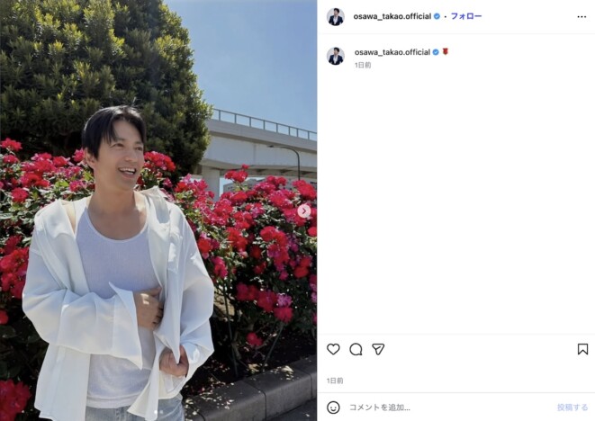 大沢たかお、大人の色気満載のヘルシーな白T＆タンクトップ姿を披露　変装なしの降臨に反響