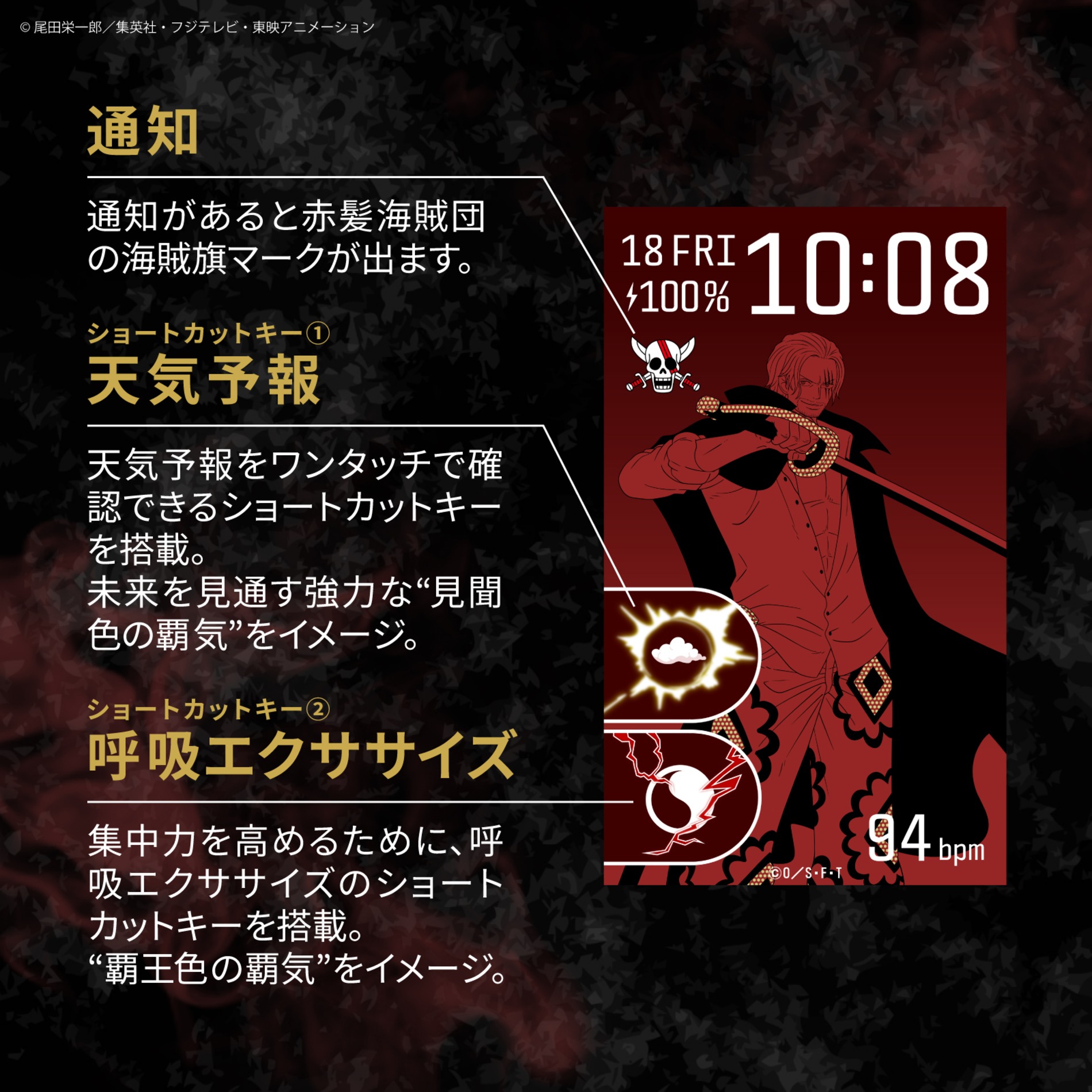 『ONE PIECE』四皇モデルのスマートウォッチ