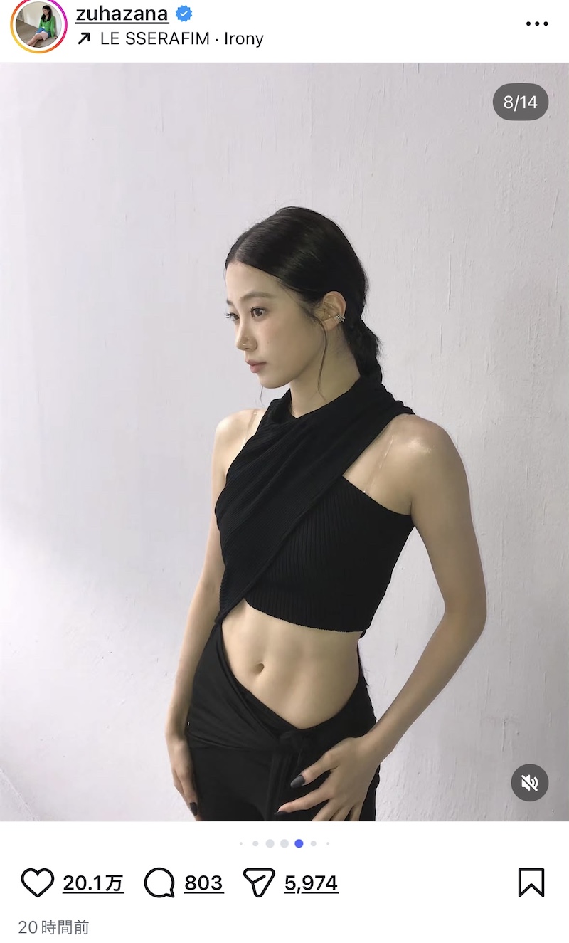 LE SSERAFIM KAZUHA、美ボディ披露の画像