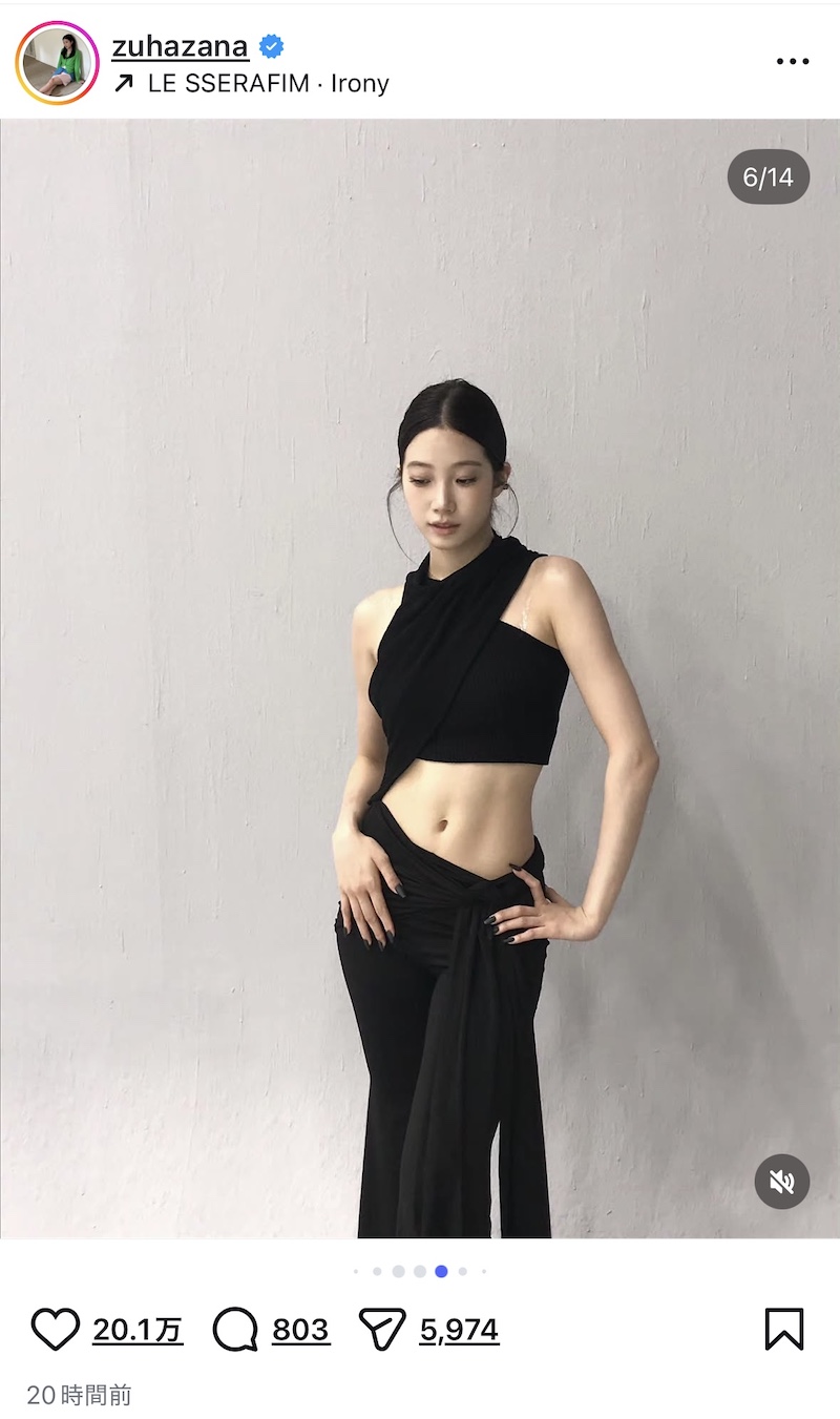 LE SSERAFIM KAZUHA、美ボディ披露の画像