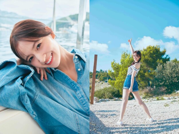 乃木坂46 金川紗耶、美脚が際立つカットが公開　1st写真集『好きのグラデーション』裏表紙4種