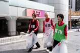 つば男渋谷クリーンパトロールの様子