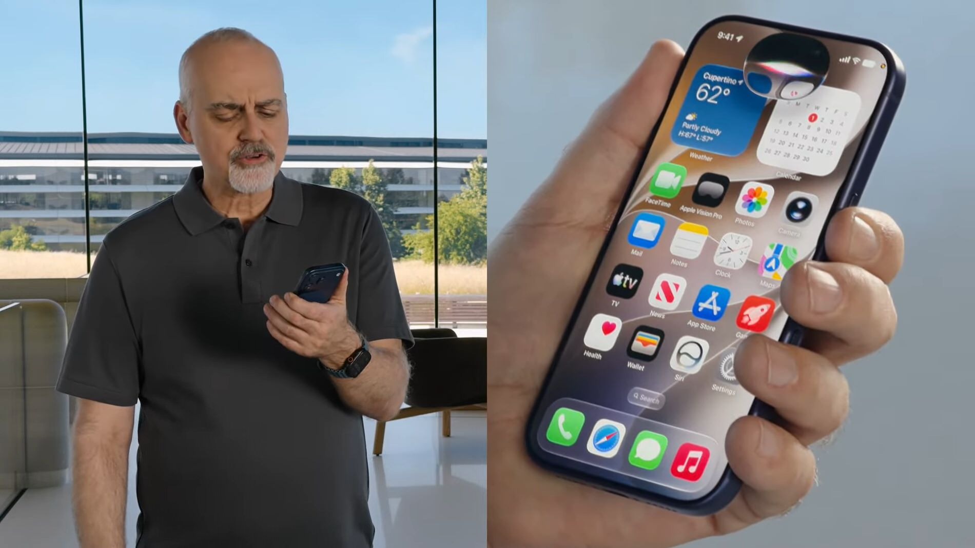 iPhoneを持っている様子