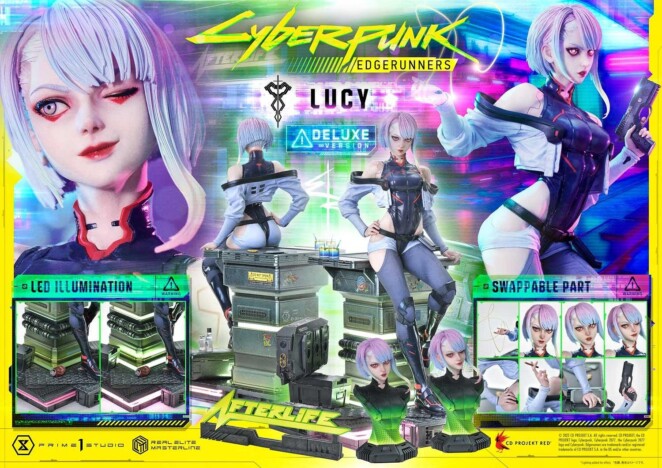 『サイバーパンク：エッジランナーズ』ルーシーの超絶美麗スタチューが登場　“2077テイスト”で立体化