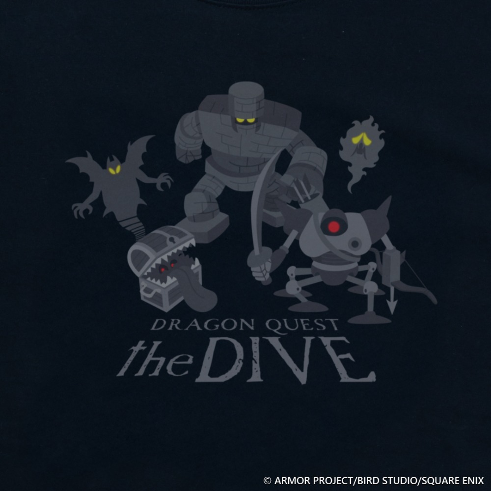 まもののむれがあらわれた！　ブラックTシャツ　柄