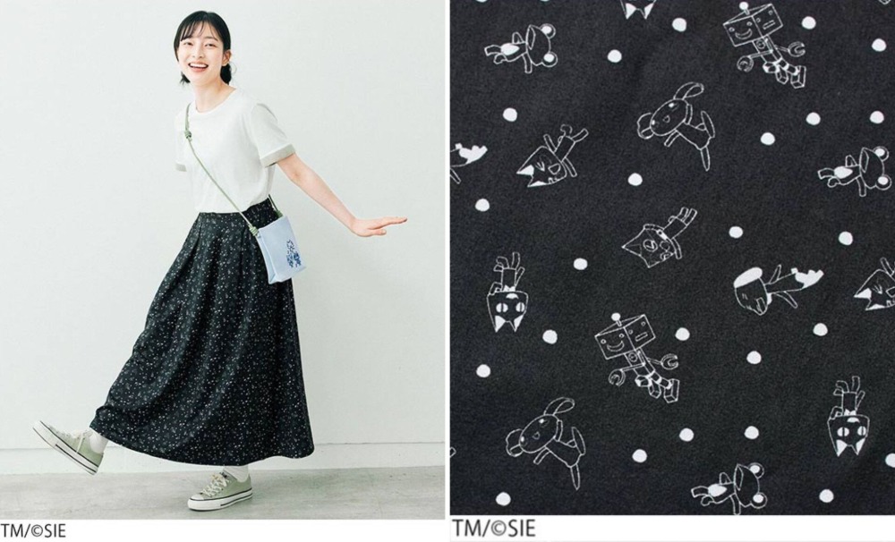 トロと仲間たちのモノトーンスカート