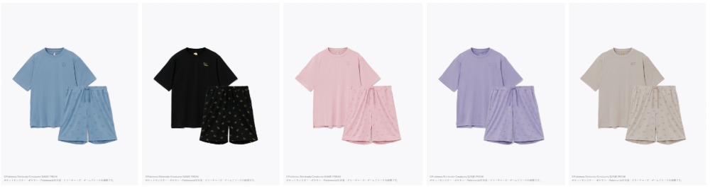 BAKUNE Dry(『Pokémon Sleep』) 上下セット_半袖Tシャツ・ショートパンツ　ラインナップ