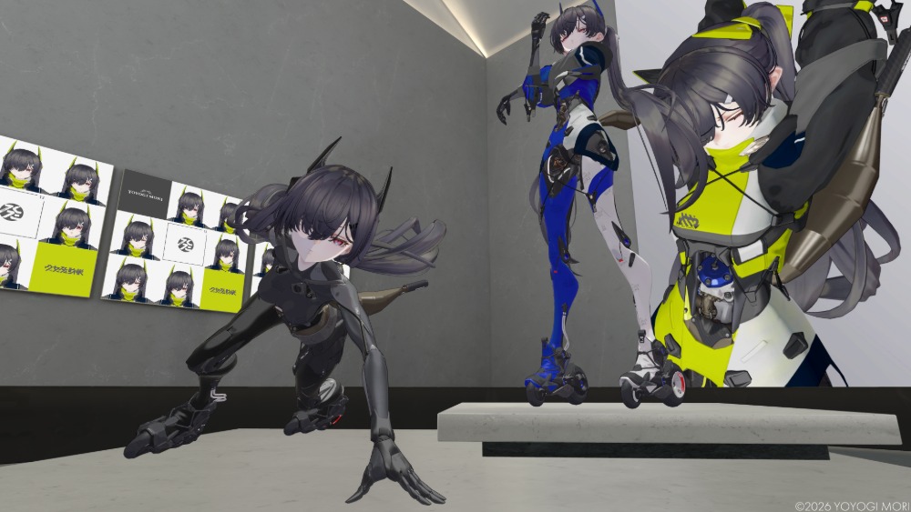VRChat内のYOYOGI MORI展示ワールド