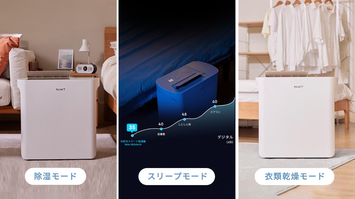 New Widetechのスマート除湿機がMakuakeで先行販売の画像
