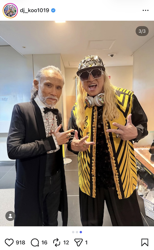 DJ KOO 公式Instagramより
