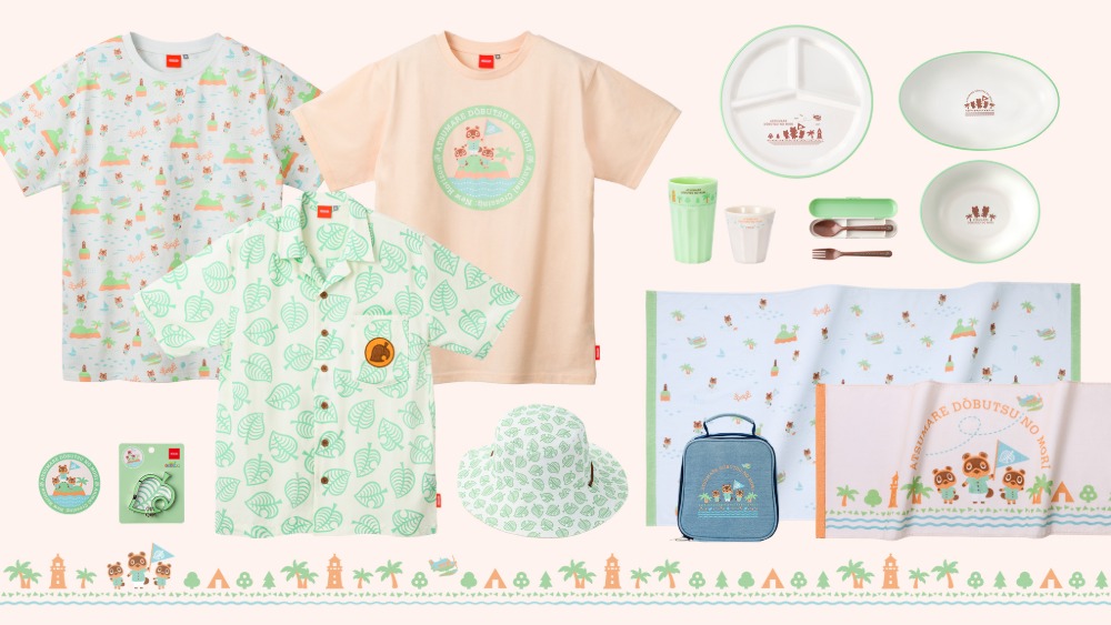 『あつまれ どうぶつの森』をモチーフにしたアロハシャツやビーチタオル