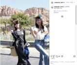 与田祐希、佐藤楓とディズニー2ショットの画像