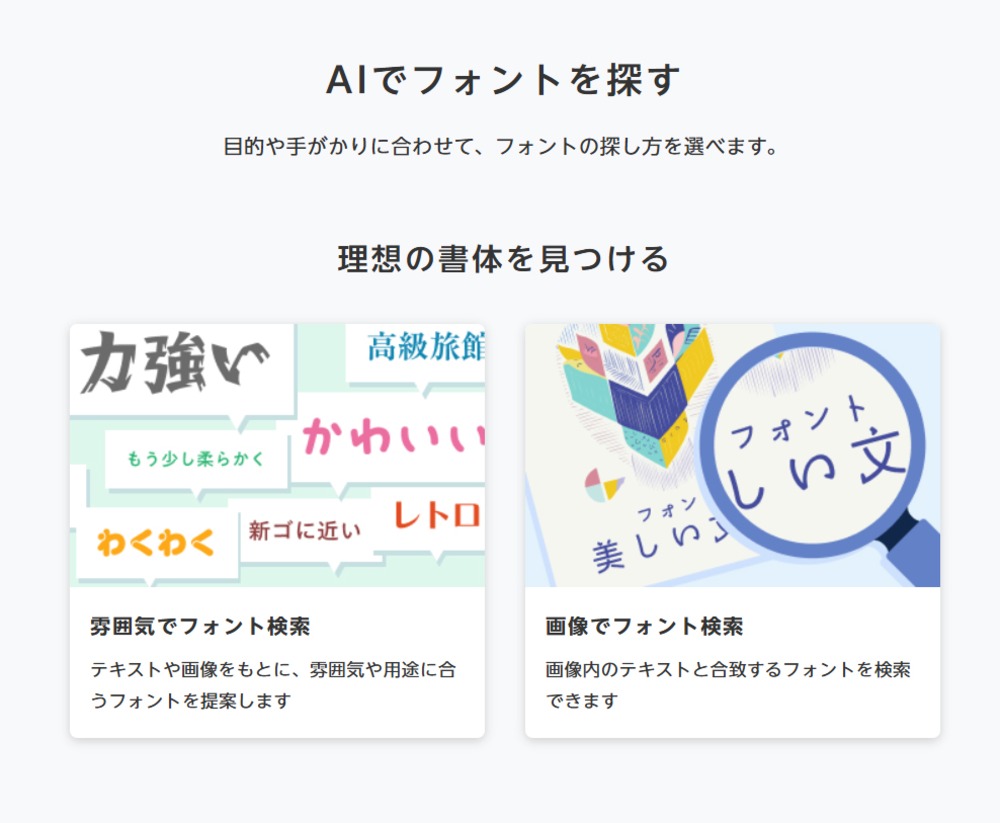AIを活用したフォント検索機能
