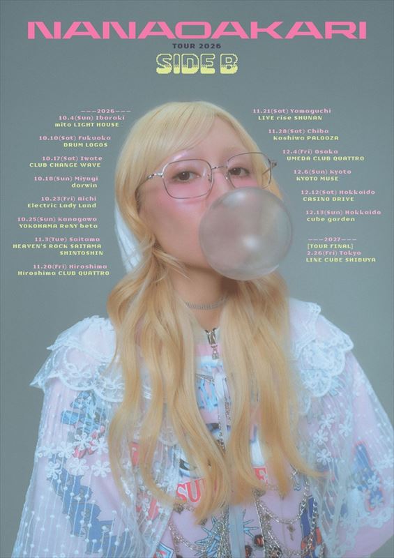 『NANAOAKARI TOUR 2026 「SIDE B」』フライヤー画像