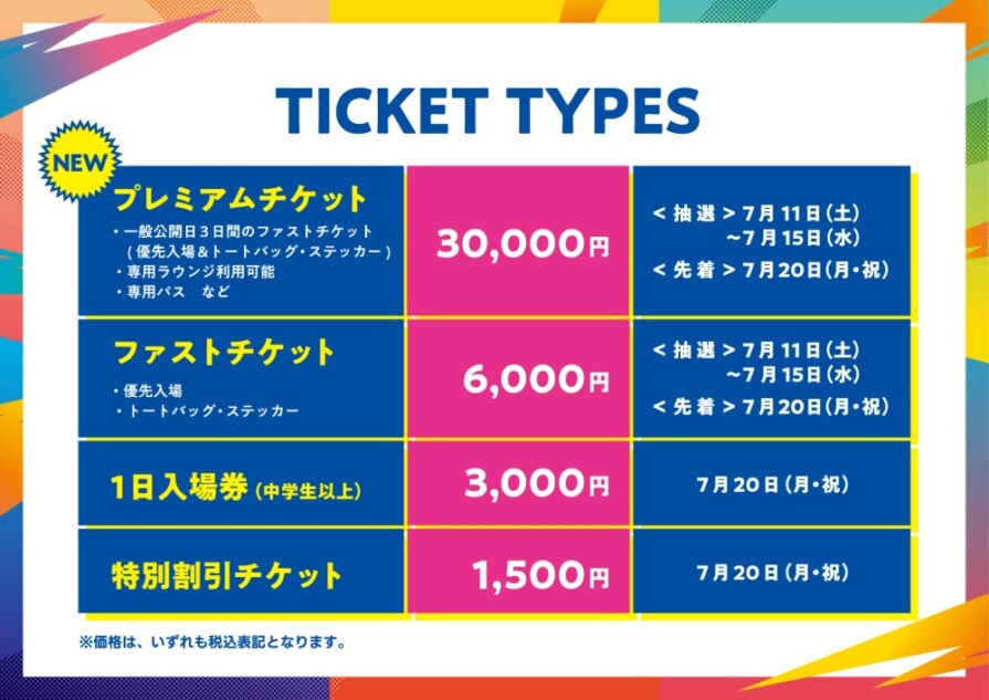 チケット料金体系