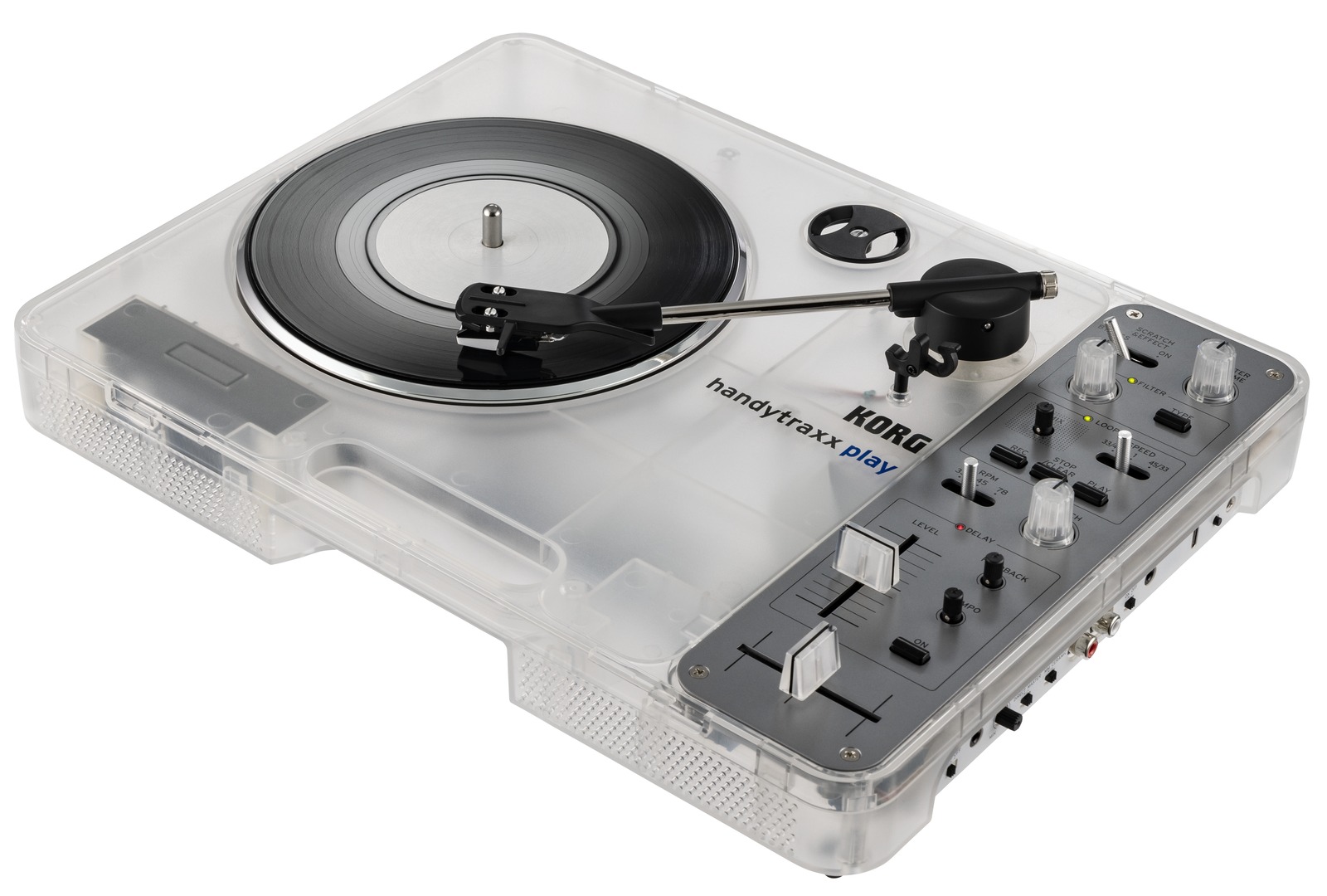 ポータブルレコードプレーヤー『handytraxx play Clear White』