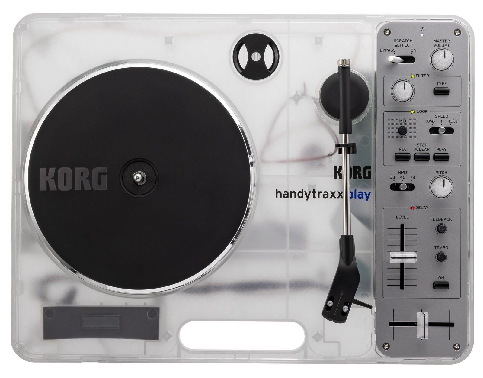 ポータブルレコードプレーヤー『handytraxx play Clear White』
