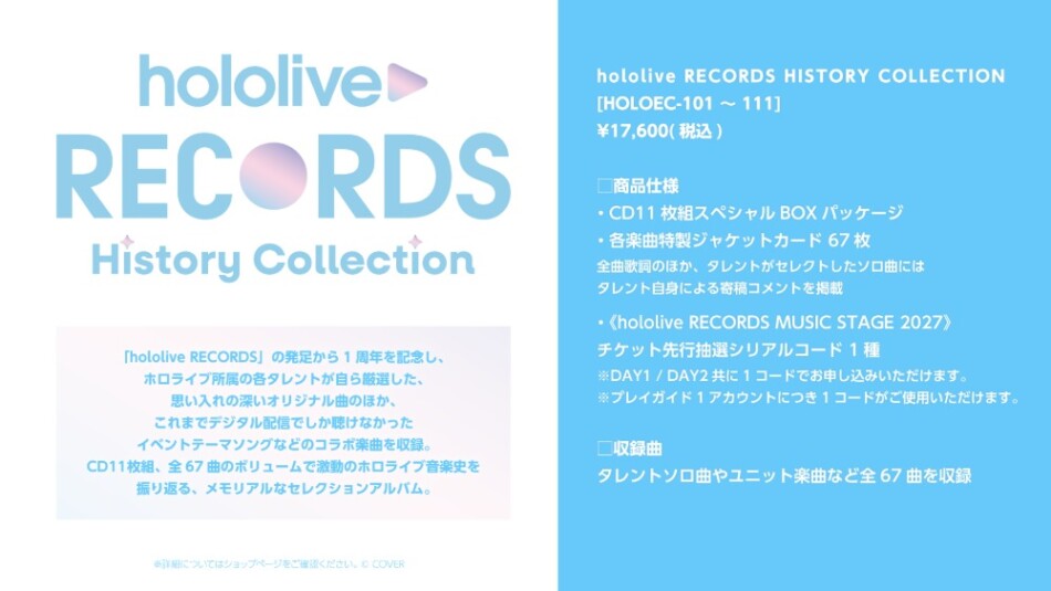 hololive RECORDS HISTORY COLLECTION 概要