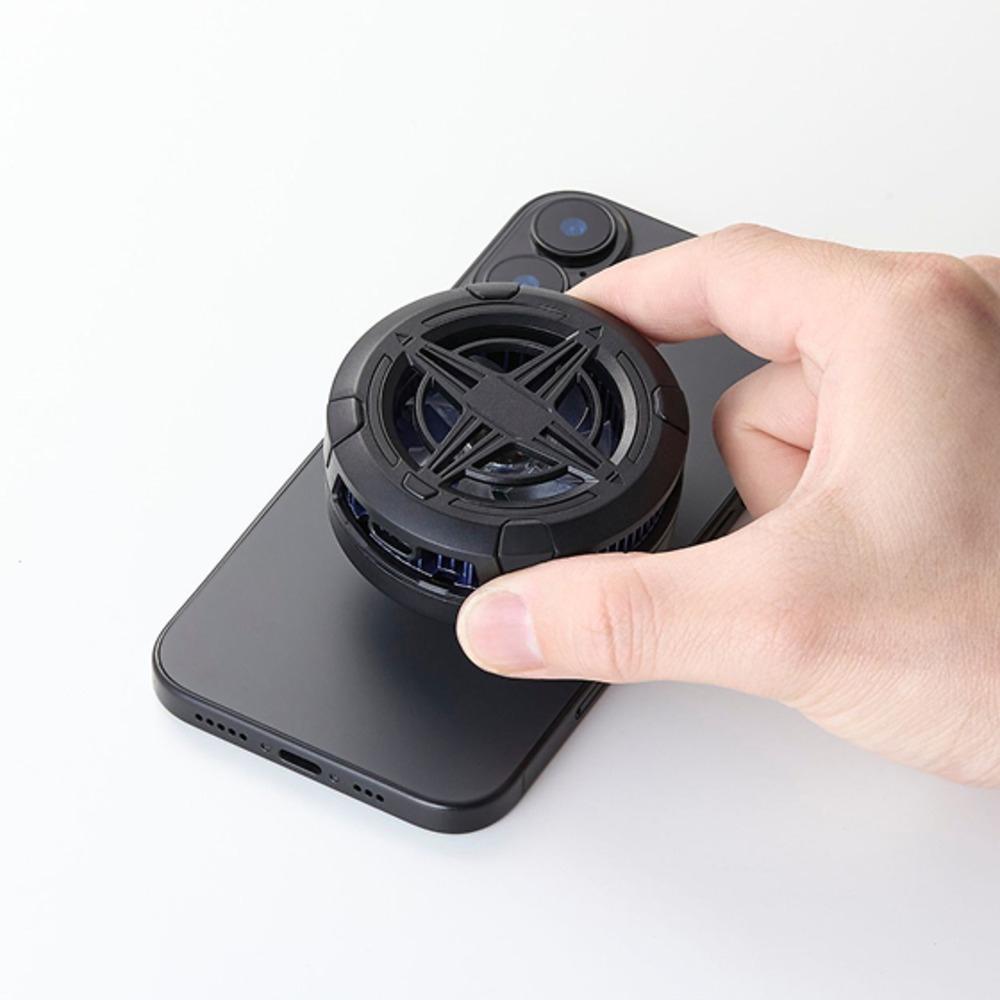 ペルチェ式スマホクーラー　スマホ装着時