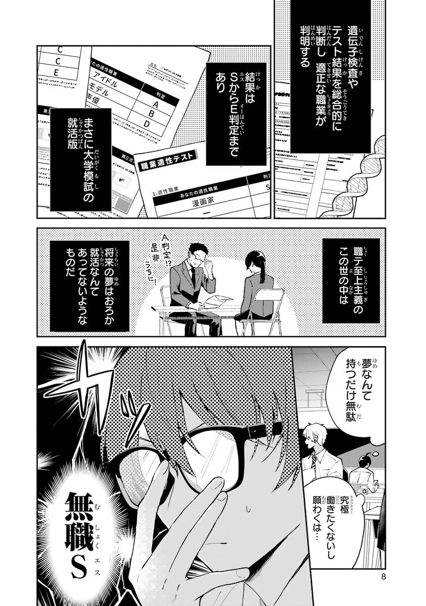 【漫画】職業適正テストで「無職」S判定？の画像