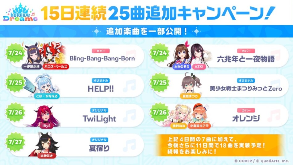15日間25曲追加キャンペーン