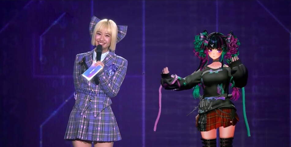 『VPOP ASIA』の司会者Lulu(左)とバーチャル出場者Kisui