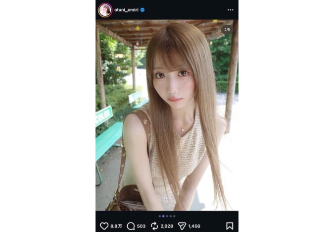 ＝LOVE 大谷映美里、ガラッとイメチェン　ハイトーンの髪色＆ワンピース姿に「お姫様」「超似合う」