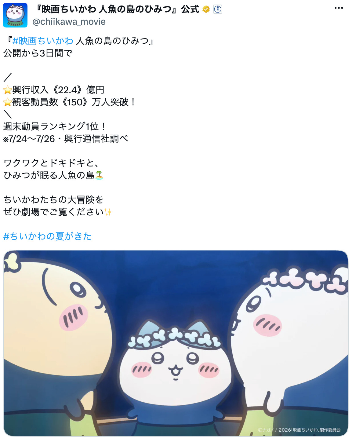 『映画ちいかわ』の盛り上がりは二郎まで?