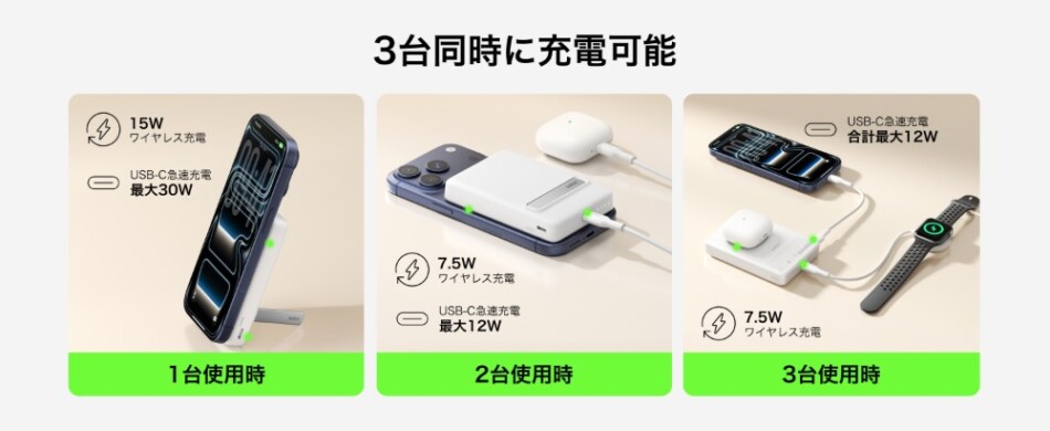 3台同時充電