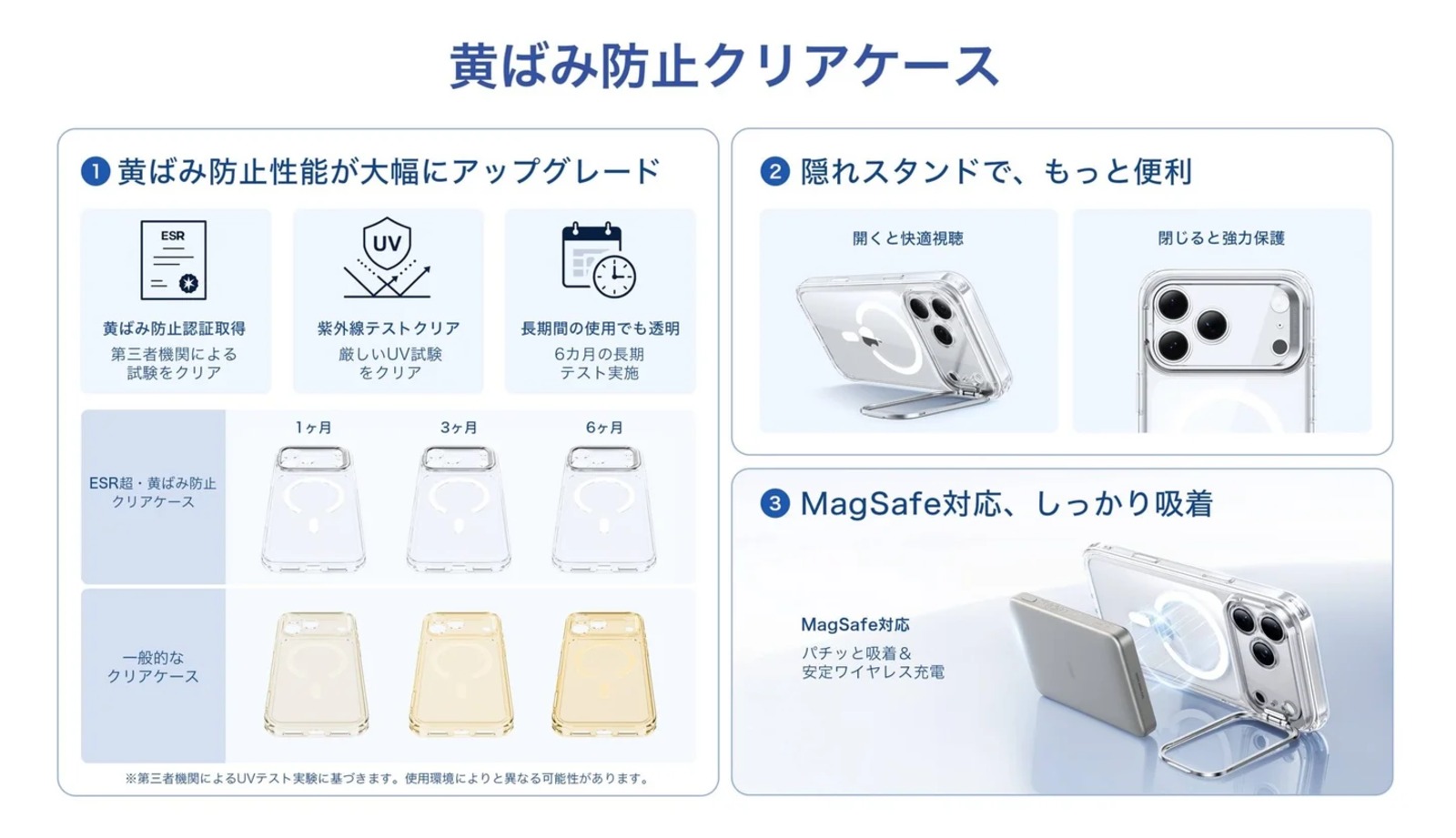 ESRの黄ばみにくいMagSafeクリアケース発売の画像