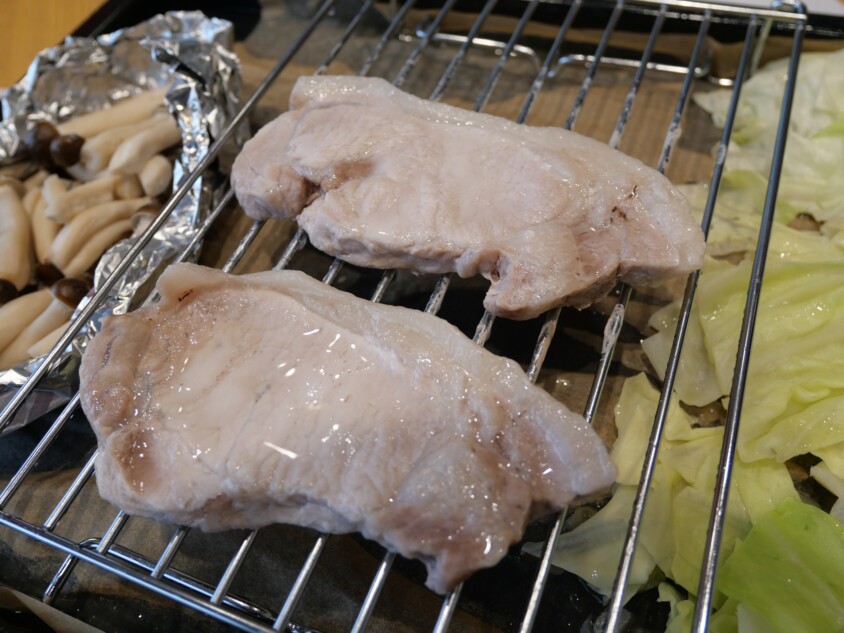 調理した豚肉