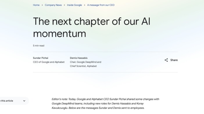 デミス・ハサビス氏、Google DeepMind CEOを退任　AGIと科学研究に注力へ