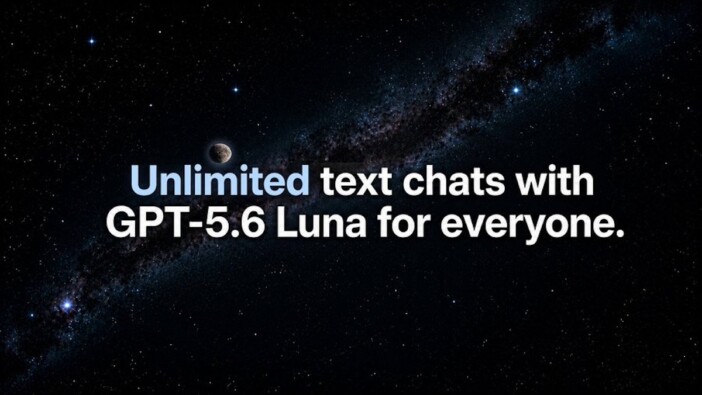 ChatGPT、Free/Goでテキストチャット無制限へ GPT-5.6 Lunaが標準モデルに