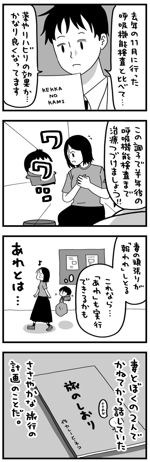 【漫画】難病の妻との旅行の画像