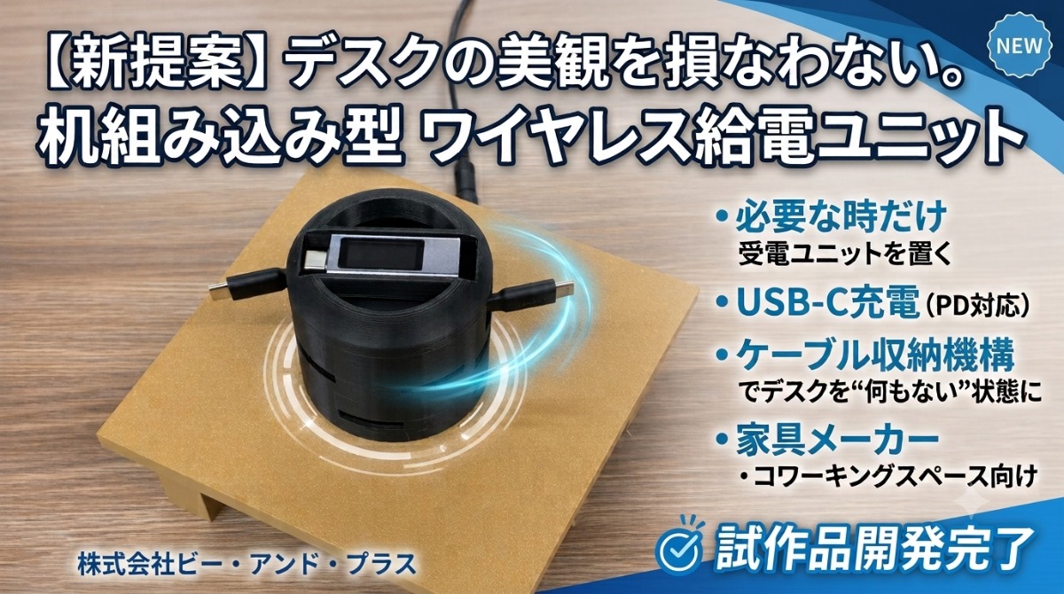 机組み込み型ワイヤレス給電ユニット試作
