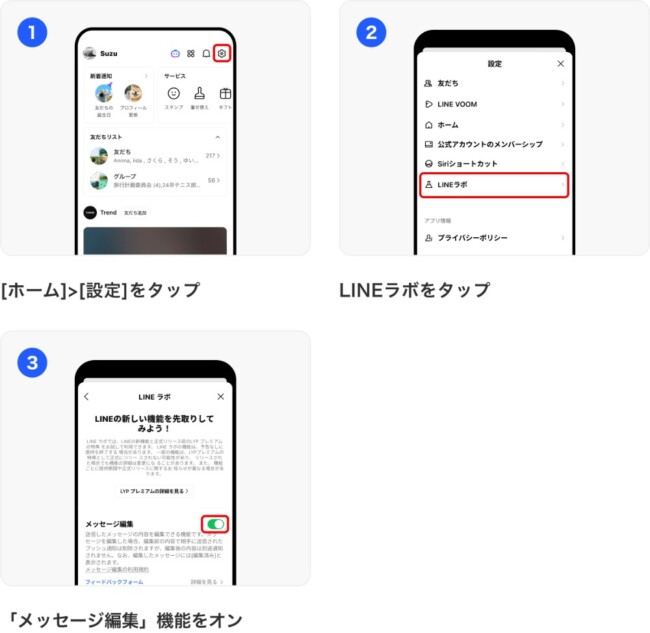 「LINEラボ」での設定方法
