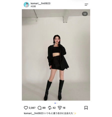 fav me 中本こまり「いつもと違う自分に出会えた」　ボディラインが際立つ大人コーデ披露「新鮮すぎる！」