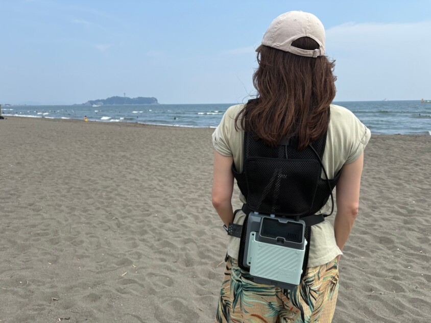 海に出かける様子