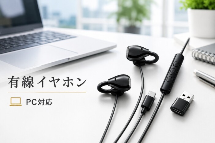 USB-A変換アダプタ付きのイヤーカフ型有線イヤホン『J1V』登場 パソコン・スマホ双方に対応